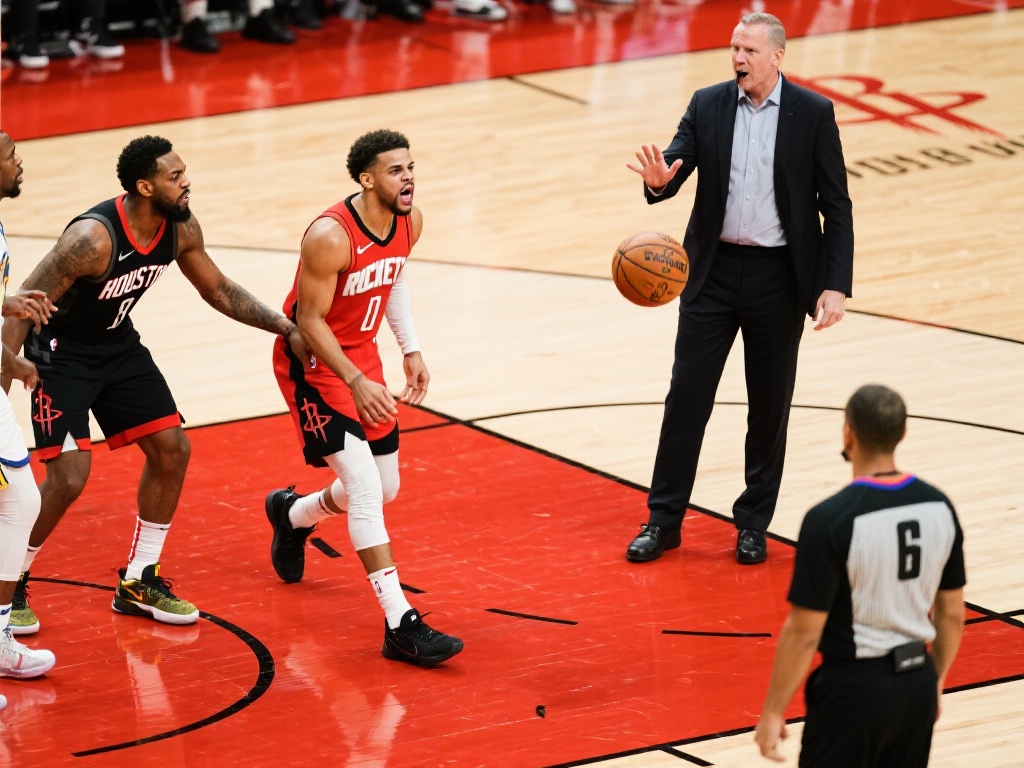 在最近一场火箭队对阵对手的比赛中，范弗利